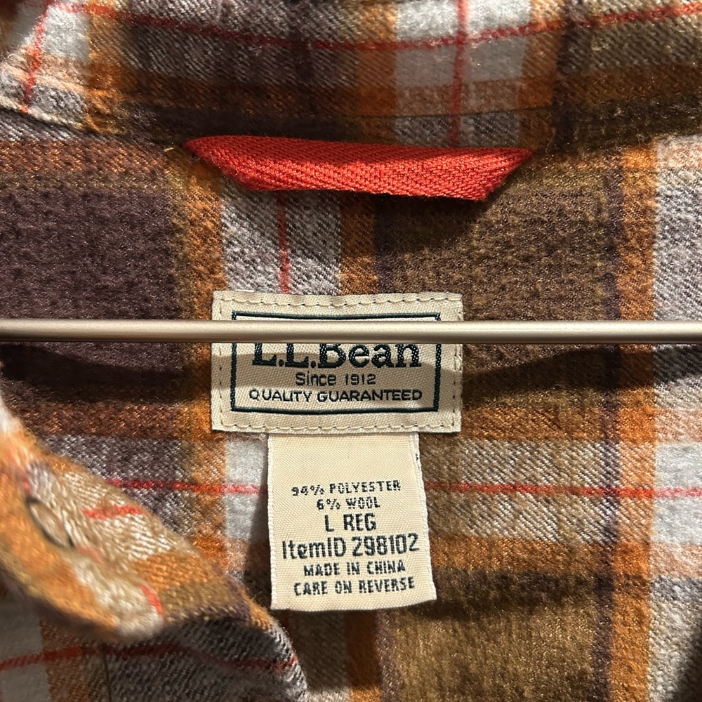 EUC LL Bean Katahdin Performance Flannel Shirt Plaid Sz L - Picture 5 of 9